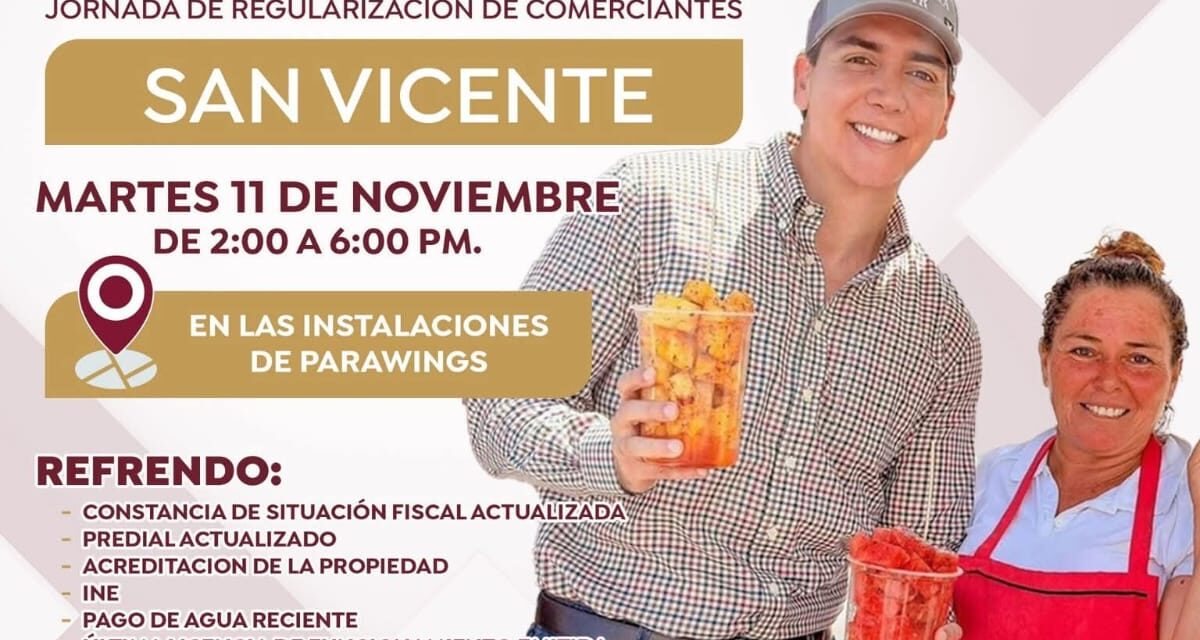 JORNADA DE REGULARIZACIÓN LLEGA A SAN VICENTE