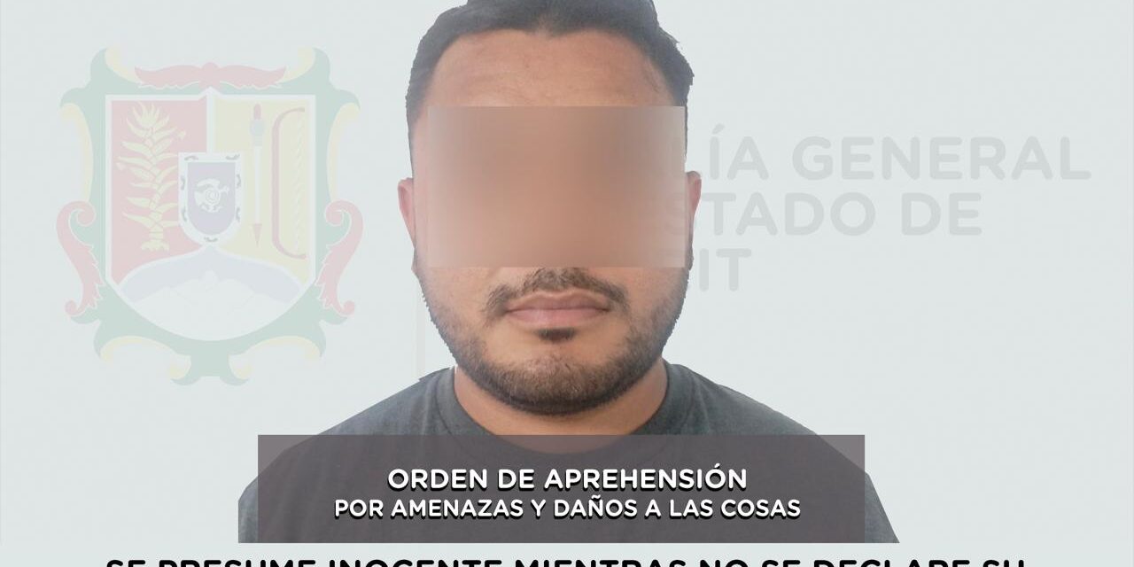 📢 #Boletín | APREHENDIDO POR SU PRESUNTA RESPONSABILIDAD EN LOS DELITOS DE AMENAZAS Y DAÑO A LAS COSAS
