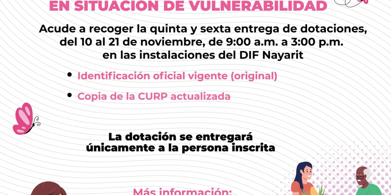 Información importante para las familias beneficiarias