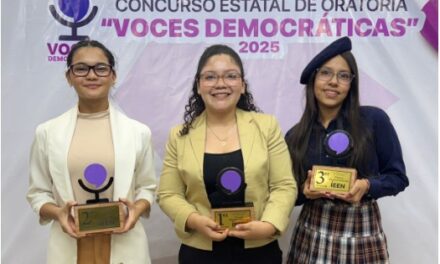 Estudiantes destacaron en el Concurso de Oratoria “Voces Democráticas”, Valeria Montserrat Yáñez Peña fue la ganadora, estudiante del CBTA 246
