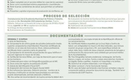 Convocan a formar parte de la nueva generación de Policía Certificada en Puerto Vallarta
