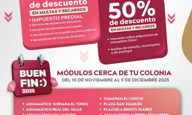 Anuncia la Presidenta Estrella Palacios descuentos de hasta el 100 por ciento por el Buen Fin en impuestos municipales