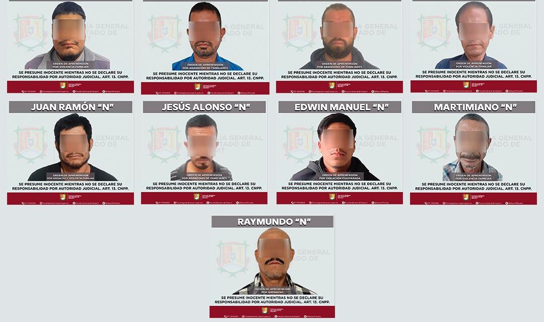 FISCALÍA DE NAYARIT EJECUTA 9 ÓRDENES DE APREHENSIÓN