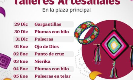 TALLERES ARTESANALES GRATUITOS EN LA CIUDAD QUE SONRÍE