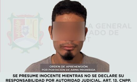 APREHENDIDO EN BAHÍA DE BANDERAS POR PORTACIÓN DE ARMA PROHIBIDA