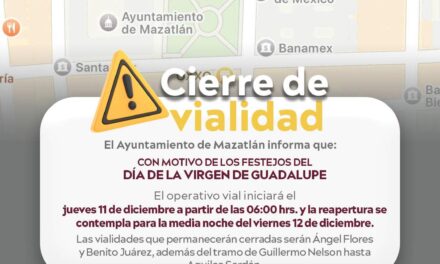 AJUSTES VIALES POR FESTEJOS DE LA VIRGEN DE GUADALUPE