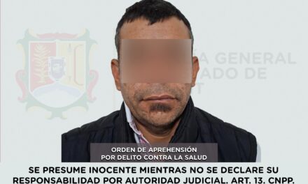 CAPTURADO POR SU PROBABLE RESPONSABILIDAD EN DELITO CONTRA LA SALUD