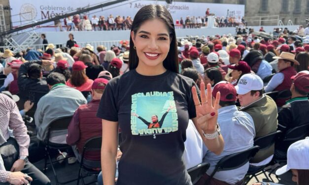 Acompaña Geraldine a Claudia Sheinbaum a celebrar siete años de Transformación