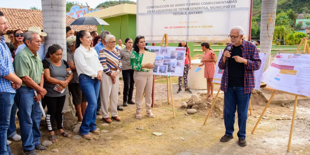 En Tierra Generosa, Tecuala, muy pronto concluirá la instalación del domo, y la comunidad contará con una nueva cancha y espacios deportivos largamente esperados