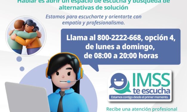IMSS OFRECE APOYO PSICOLÓGICO GRATUITO