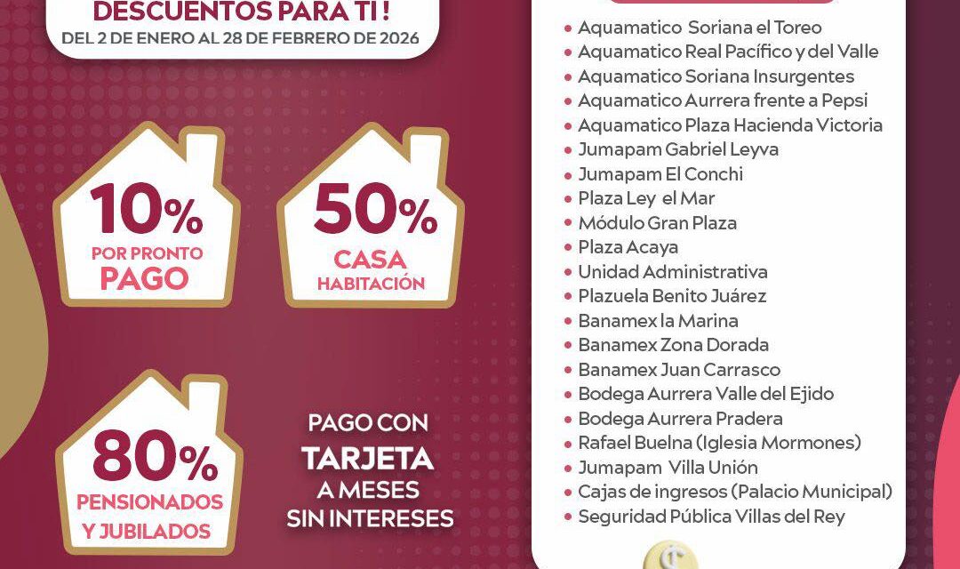 FACILITAN PAGO DE IMPUESTOS MUNICIPALES EN MAZATLÁN