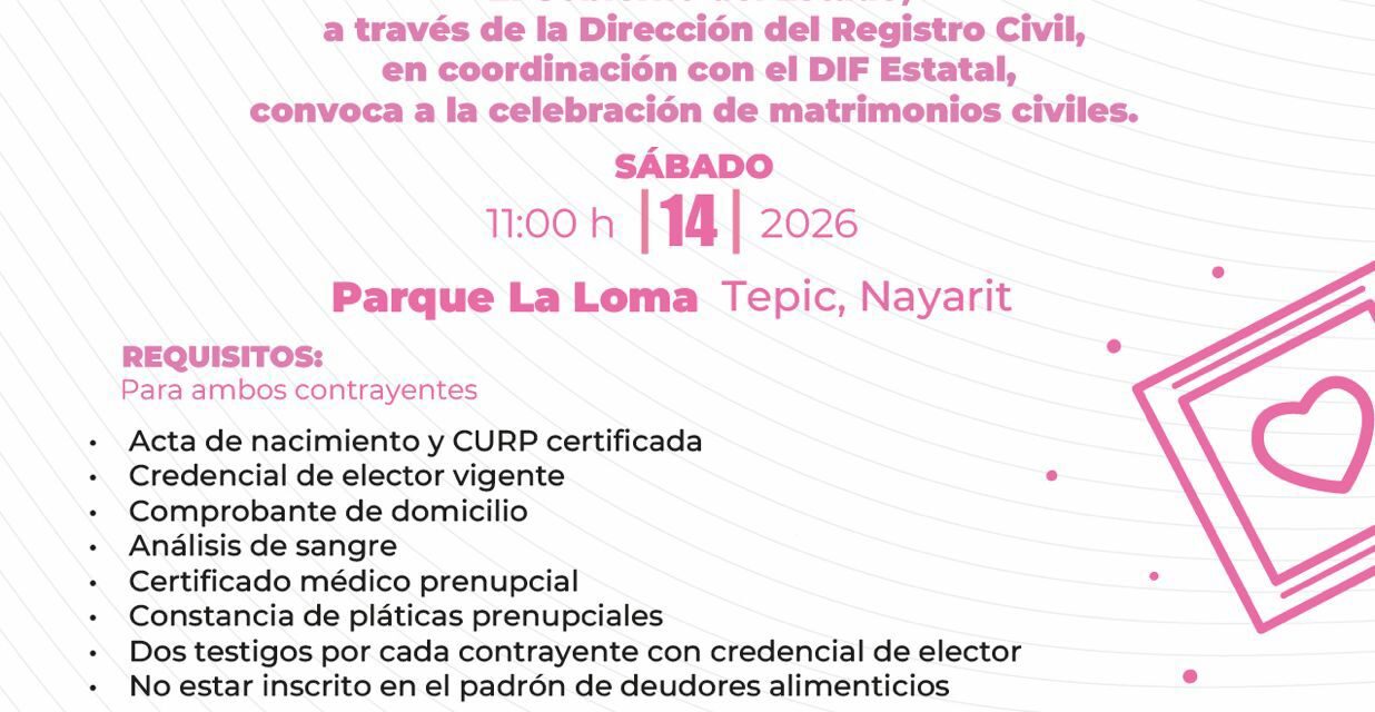 💍✨ Este 14 de febrero, den el “sí” que los una para siempre… ¡sin costo! ✨💍