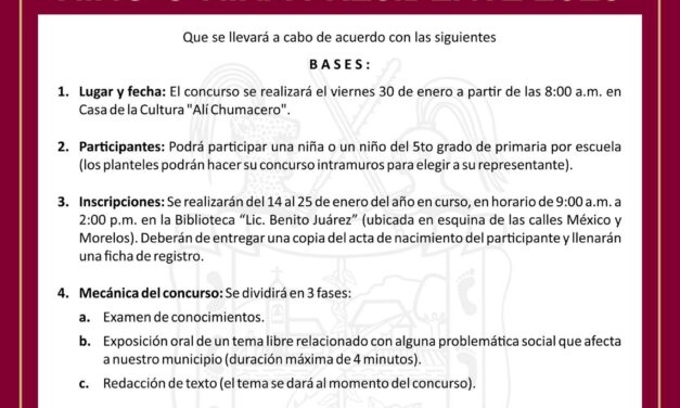 CONVOCAN A NIÑO O NIÑA PRESIDENTE 2026