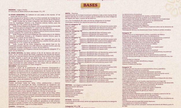 INVITAN AL XXXVI CONCURSO MUNICIPAL DE ORATORIA JUAN ESCUTIA 2026 EN TEPIC