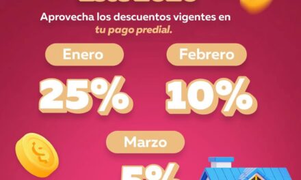¡APROVECHA LOS DESCUENTOS DEL IMPUESTO PREDIAL 2026!