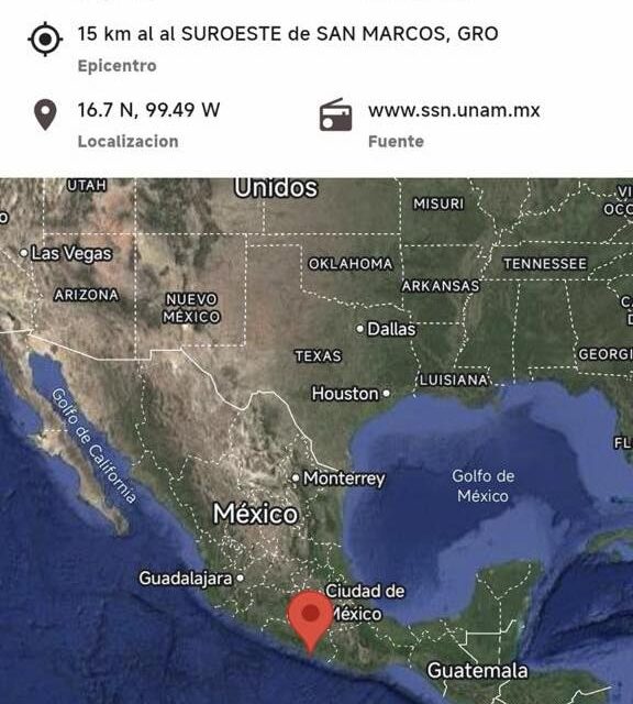 INFORMACIÓN OFICIAL SOBRE SISMO REGISTRADO