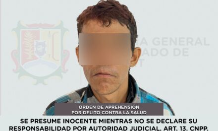 DETENIDO EN TEPIC POR DELITO CONTRA LA SALUD