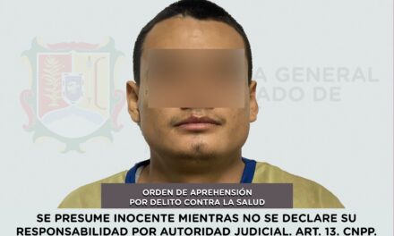 SE LE CUMPLIMENTA ORDEN DE APREHENSIÓN POR DELITO CONTRA LA SALUD
