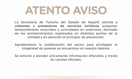 AVISO IMPORTANTE DE LA SECRETARÍA DE TURISMO DE NAYARIT