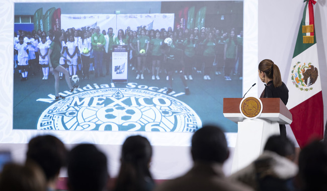Presidenta Claudia Sheinbaum inaugura Mundialito de Futsal Femenil del IMSS como parte del Mundial Social 2026