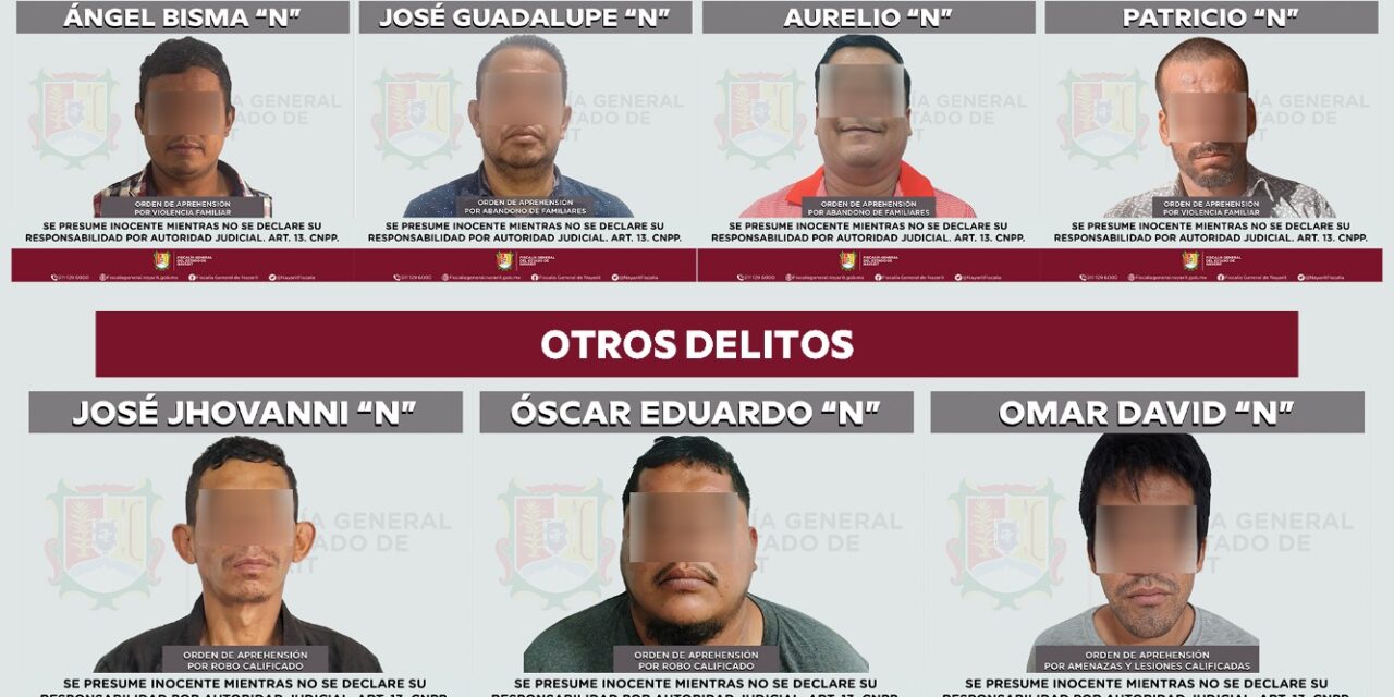 FISCALÍA DE NAYARIT EJECUTA 14 ÓRDENES DE APREHENSIÓN EN DIVERSOS MUNICIPIOS