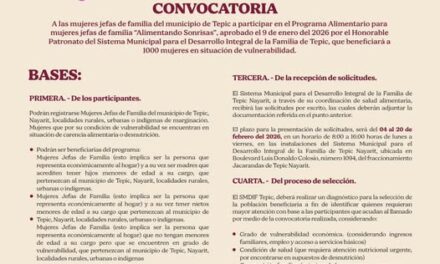 ¡SE ABRE CONVOCATORIA “ALIMENTANDO SONRISAS” PARA JEFAS DE FAMILIA EN TEPIC!