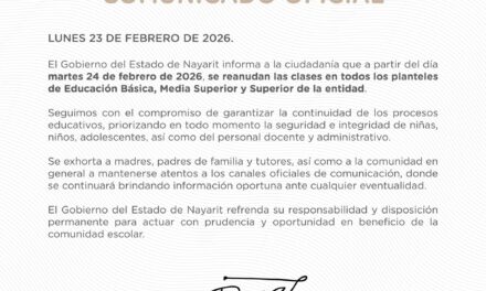 Gobierno de Nayarit anuncia reanudación de clases en todos los niveles educativos