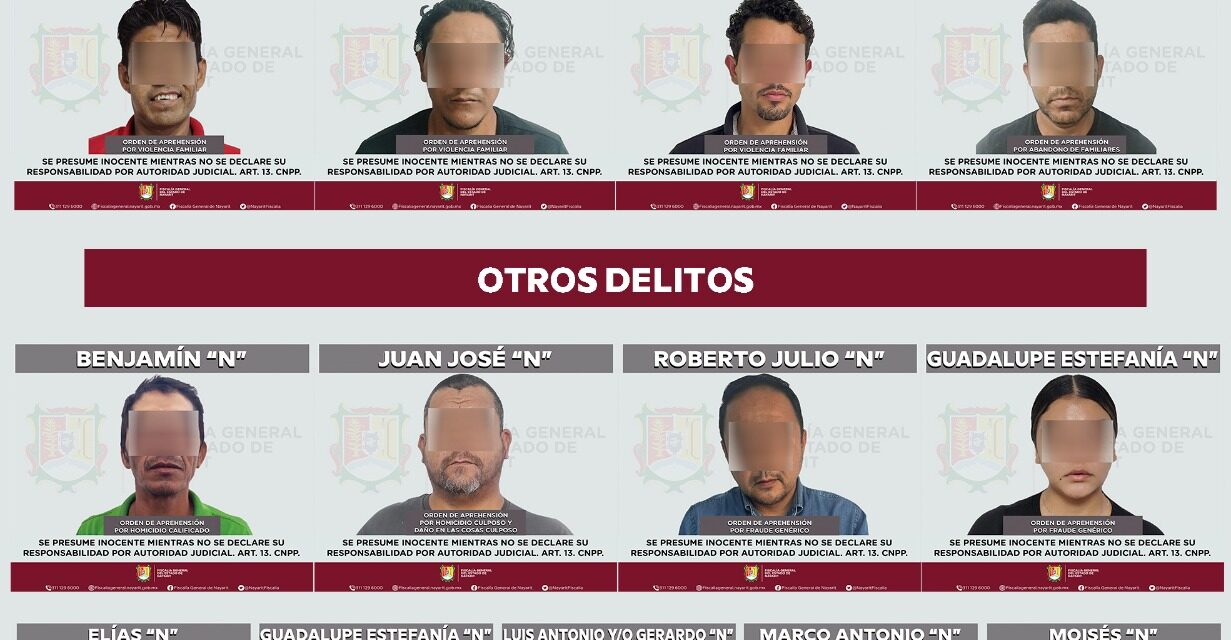 27 ÓRDENES DE APREHENSIÓN EJECUTADAS EN NAYARIT