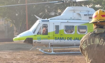BRINDAN APOYO EN ARRIBO DE HELICÓPTERO DE EMERGENCIA PARA OPERACIÓN SEGURA