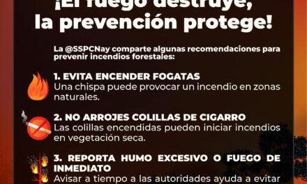 ¡EL FUEGO DESTRUYE, LA PREVENCIÓN PROTEGE! SSPC NAYARIT EMITE RECOMENDACIONES