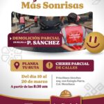 AVISO VIAL: INICIARÁN TRABAJOS DE DEMOLICIÓN EN AV. P. SÁNCHEZ