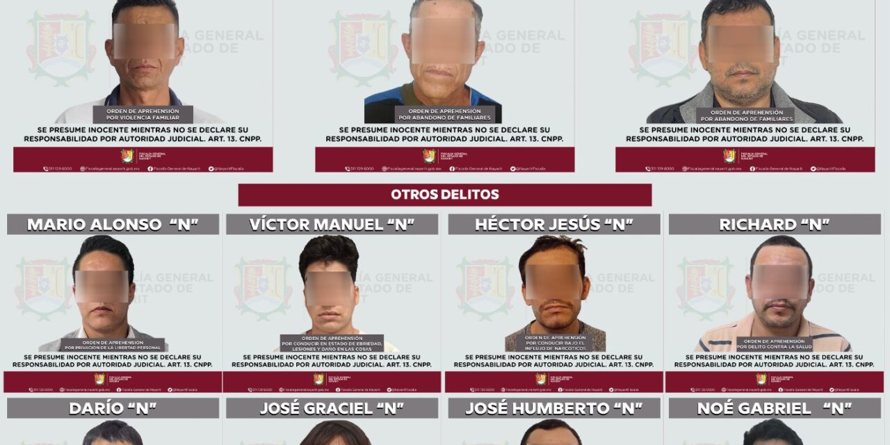 CUMPLEN 25 ÓRDENES DE APREHENSIÓN EN DISTINTOS MUNICIPIOS DE NAYARIT