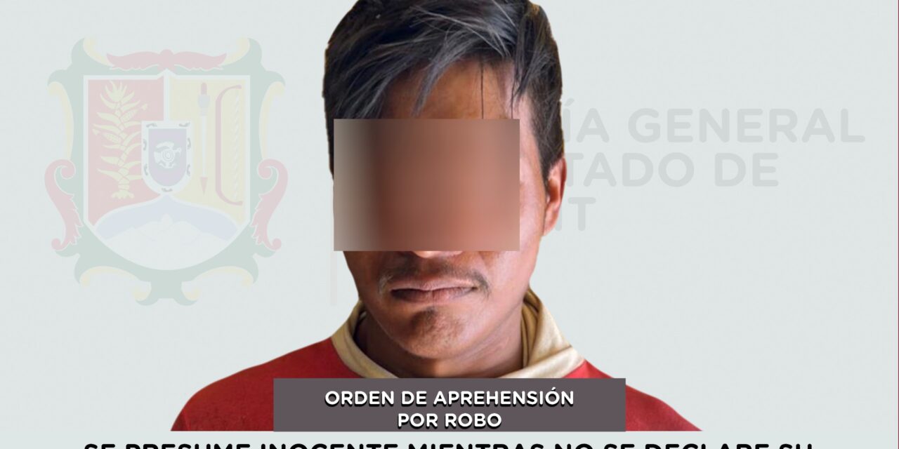 APREHENDIDO POR SU PROBABLE PARTICIPACIÓN EN EL DELITO DE ROBO