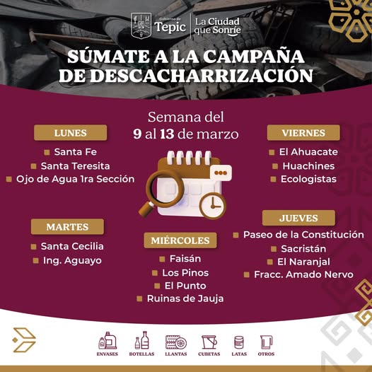 Gobierno de Tepic Continúa con la Campaña de Descacharrización en Colonias de la Ciudad
