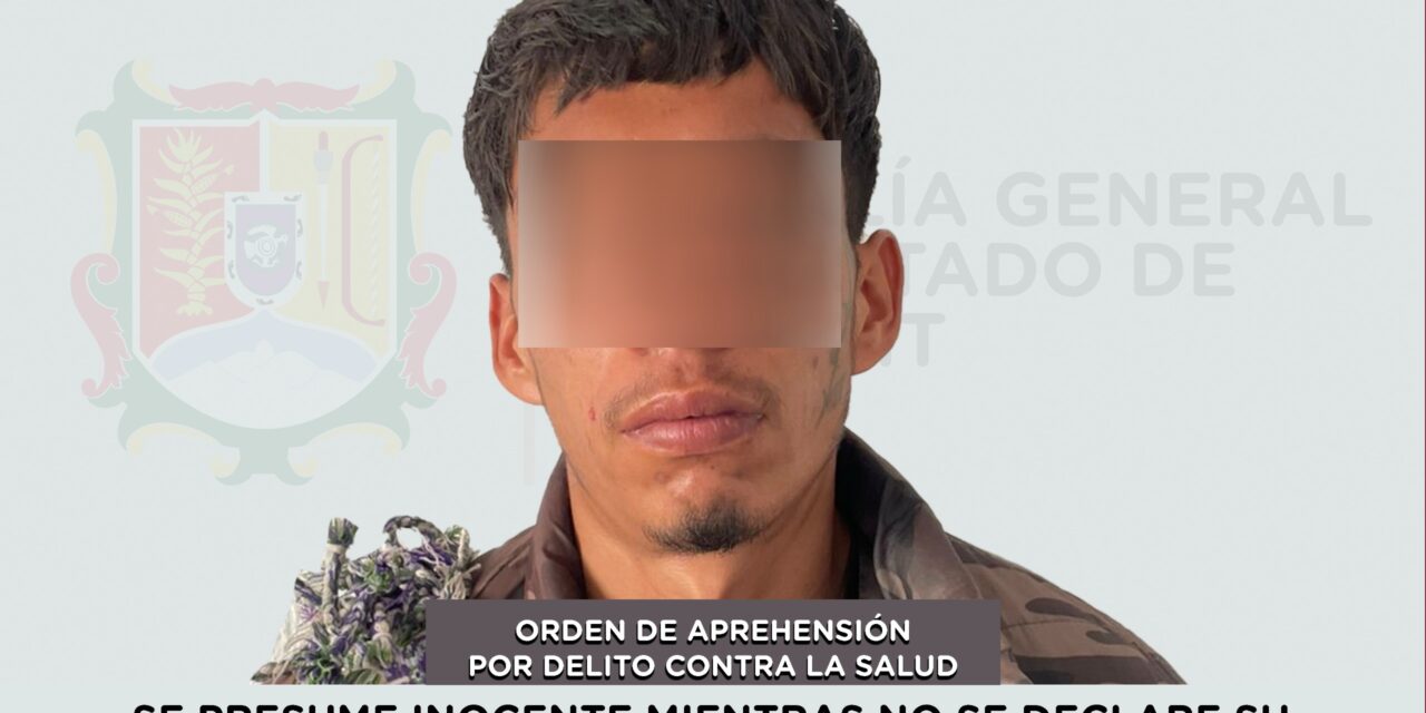 📢 #Boletín | DETENIDO EN TEPIC POR DELITO CONTRA LA SALUD