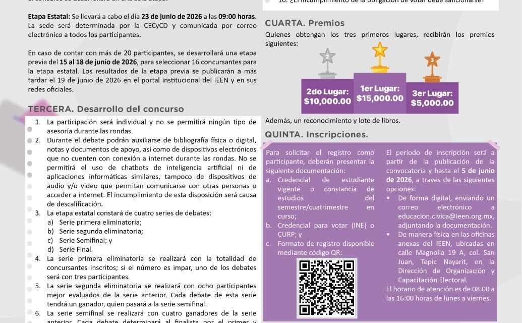 ¡JUVENTUDES A DEBATIR! CONCURSO “OPINIONES DEMOCRÁTICAS DE LA JUVENTUD”