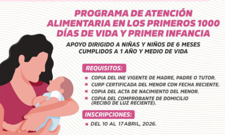 AMPLÍAN REGISTRO PARA APOYOS ALIMENTARIOS EN LA PRIMERA INFANCIA
