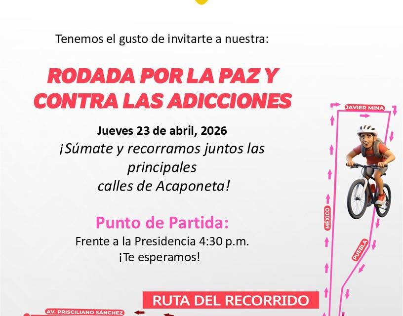 ¡TODO LISTO PARA LA RODADA POR LA PAZ Y CONTRA LAS ADICCIONES!