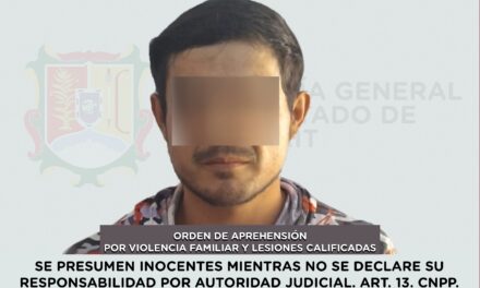 CAPTURADO EN AMATLÁN DE CAÑAS POR LESIONES CALIFICADAS Y VIOLENCIA FAMILIAR