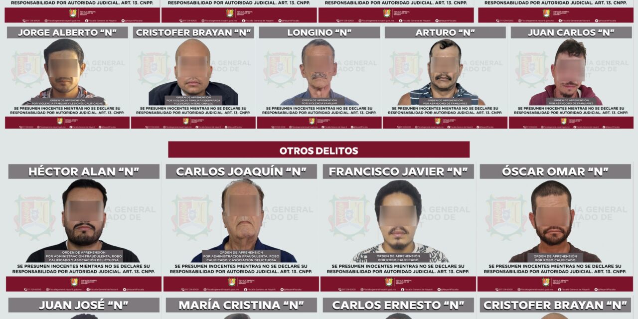 SE EJECUTAN 19 ÓRDENES DE APREHENSIÓN EN DIVERSOS MUNICIPIOS DE NAYARIT