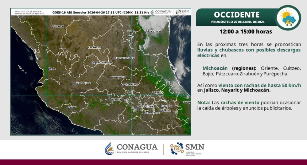 PRONÓSTICO DEL TIEMPO EN MÉXICO: LLUVIAS Y CALOR EN LAS PRÓXIMAS HORAS