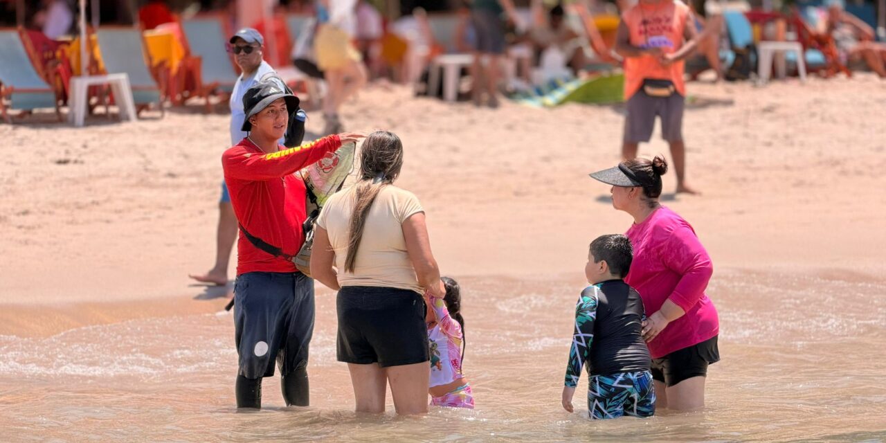 DESPLIEGAN OPERATIVO ESPECIAL PARA REFORZAR LA SEGURIDAD EN PLAYAS Y EL MUNICIPIO