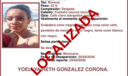PERSONA LOCALIZADA: ¡GRACIAS POR TU APOYO!