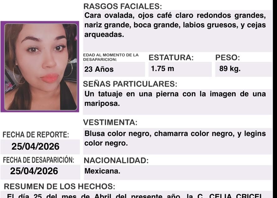 PROTOCOLO ALBA ACTIVADO: AYUDA A LOCALIZARLA