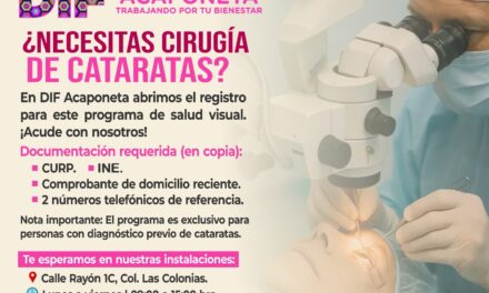 ¡CIRUGÍA DE CATARATAS EN DIF ACAPONETA!