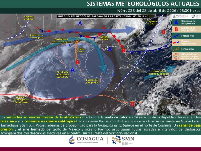 PRONÓSTICO DEL CLIMA HOY 28 DE ABRIL: CALOR EXTREMO Y VIENTOS FUERTES