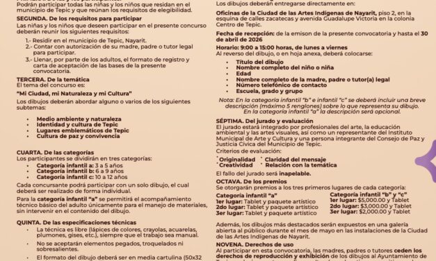 ¡CONCURSO INFANTIL DE DIBUJO EN TEPIC: EXPRESA TU CIUDAD!