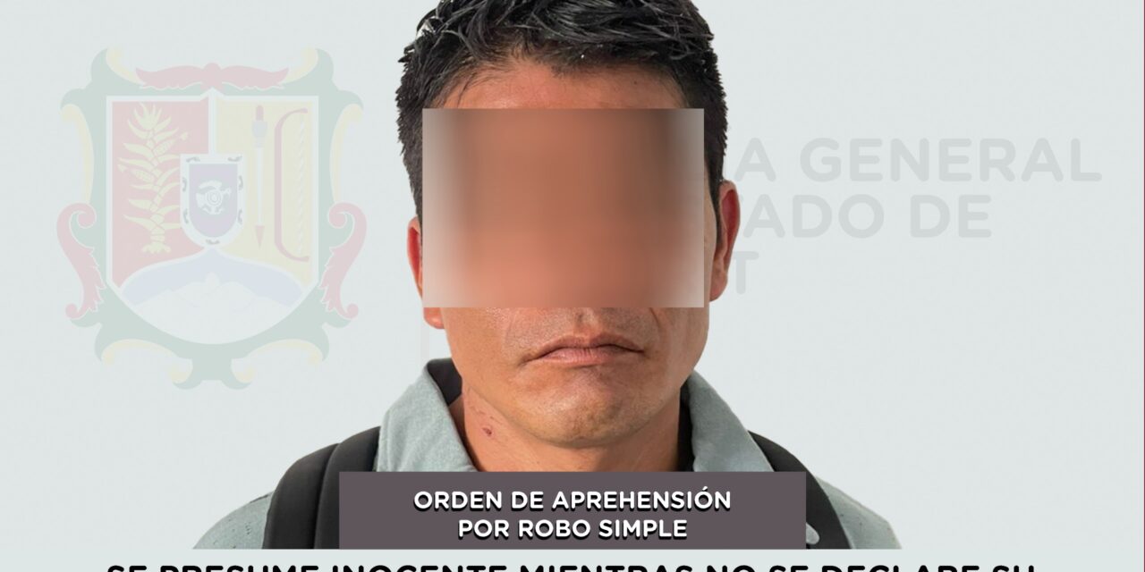 CAPTURADO PRESUNTO RESPONSABLE DE ROBO SIMPLE