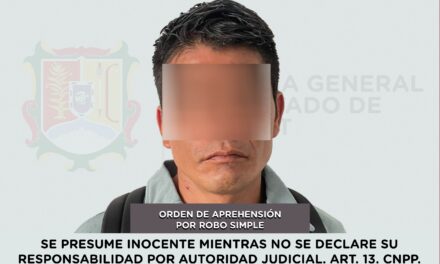 CAPTURADO PRESUNTO RESPONSABLE DE ROBO SIMPLE