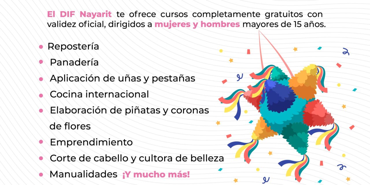 Aprende, crea y crece con los cursos gratuitos de DIF Nayarit